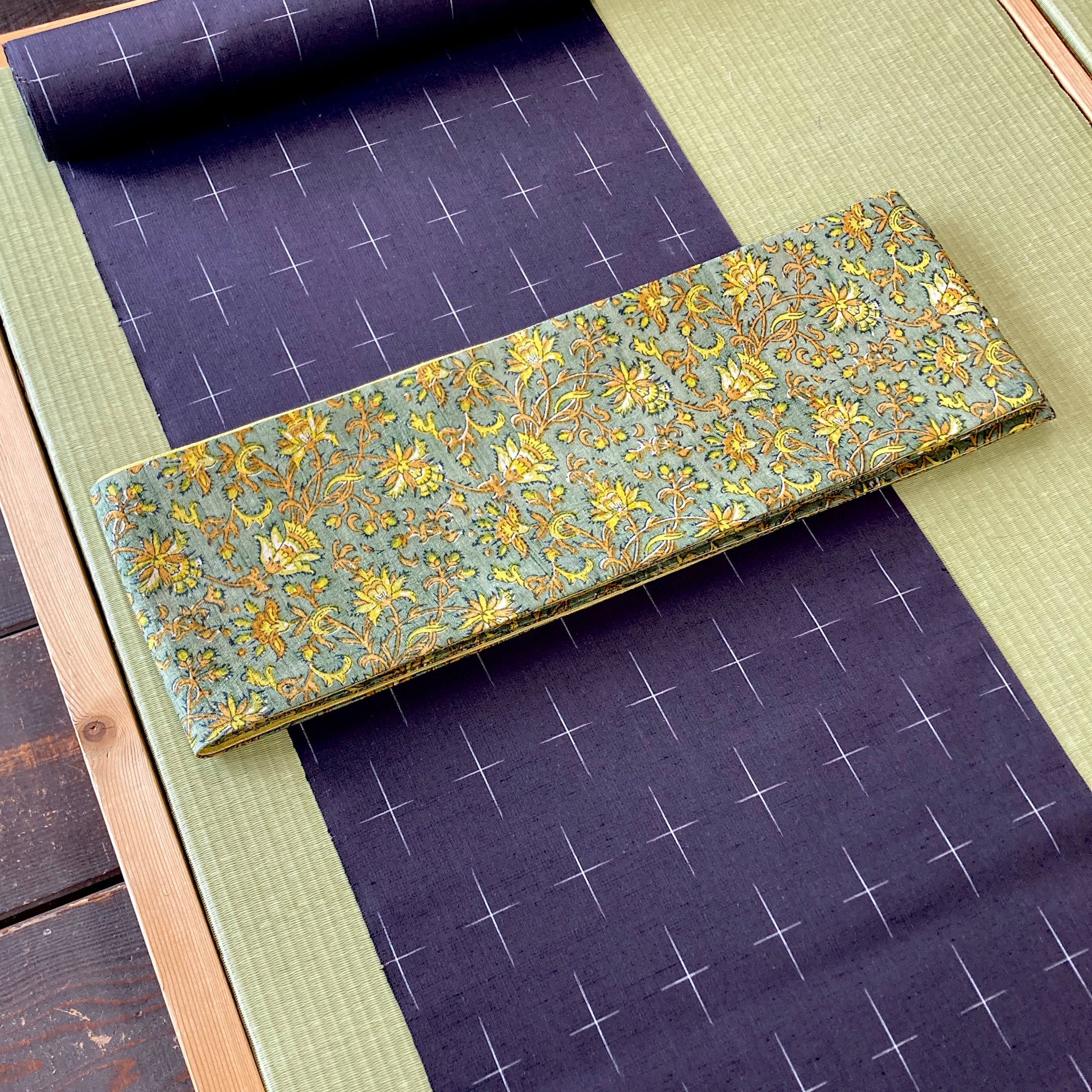 ギャラリー凛切り嵌めタッサーシルク野蚕糸 半幅帯 楽天市場】古渡更紗 半幅帯 ギャラリー凛 [Type.B] 全7種